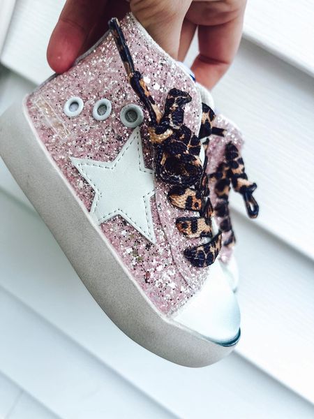 rts: High Top Star Sparkle and Leopard Tennis Shoe (high quality)-