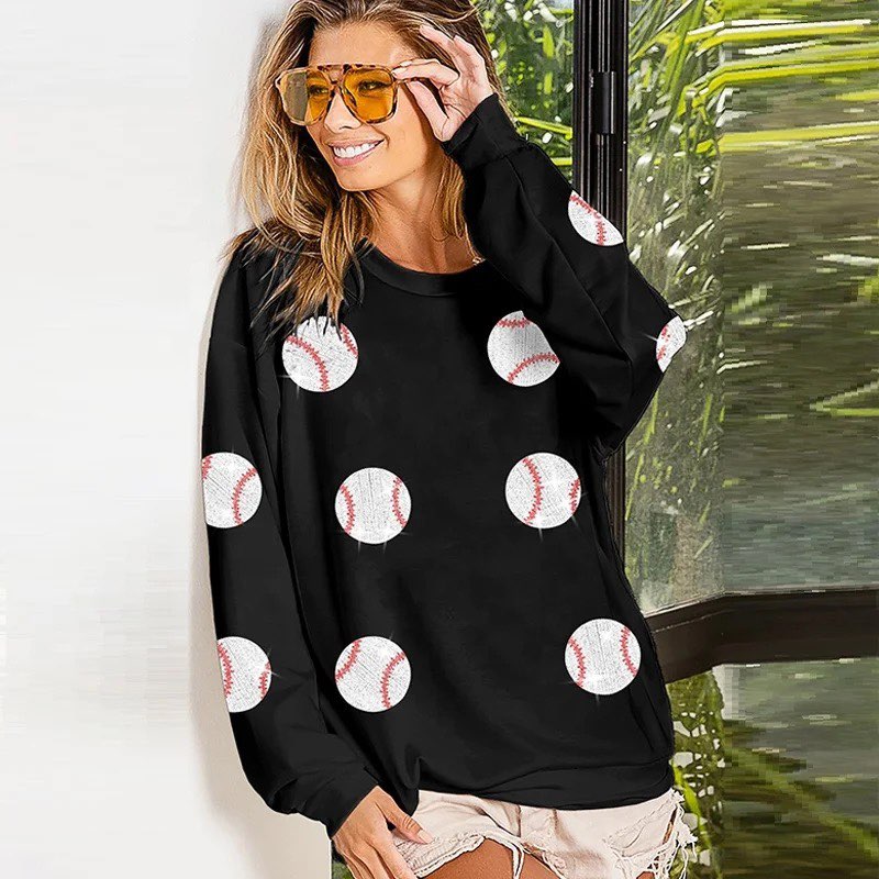 RTS: Sequin Baseball Sweatshirt