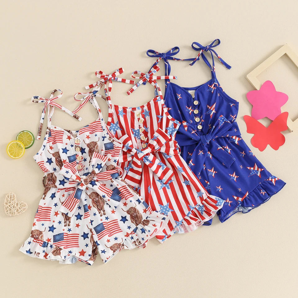 RTS: The Paige Patriotic Girl's Romper