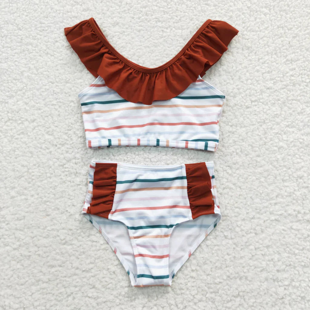 RTS: striped two piece swimsuit-