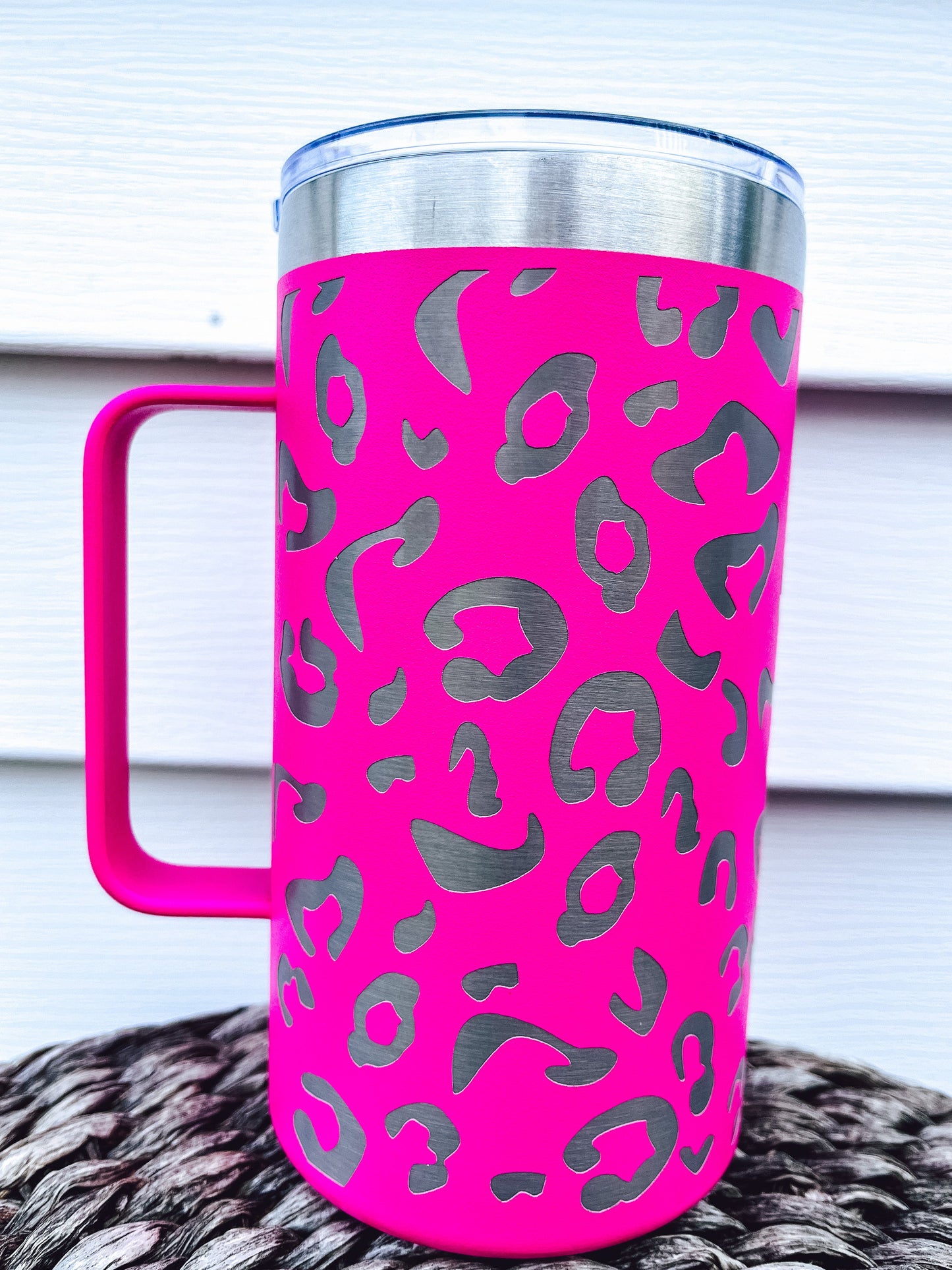 RTS: 24 OZ Leopard Handled cup-