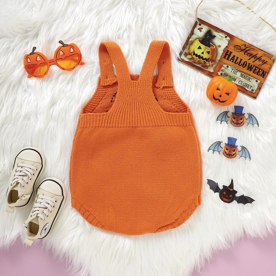 RTS: Halloween Pumpkin Knit onesie-