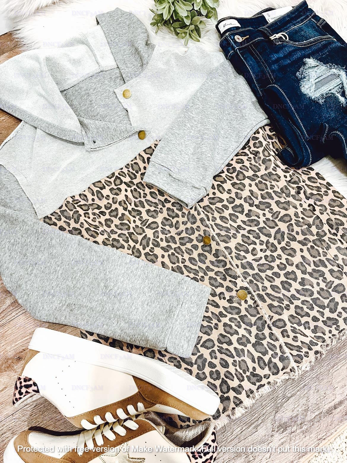 RTS: LEOPARD AND SWEATER SHACKET-